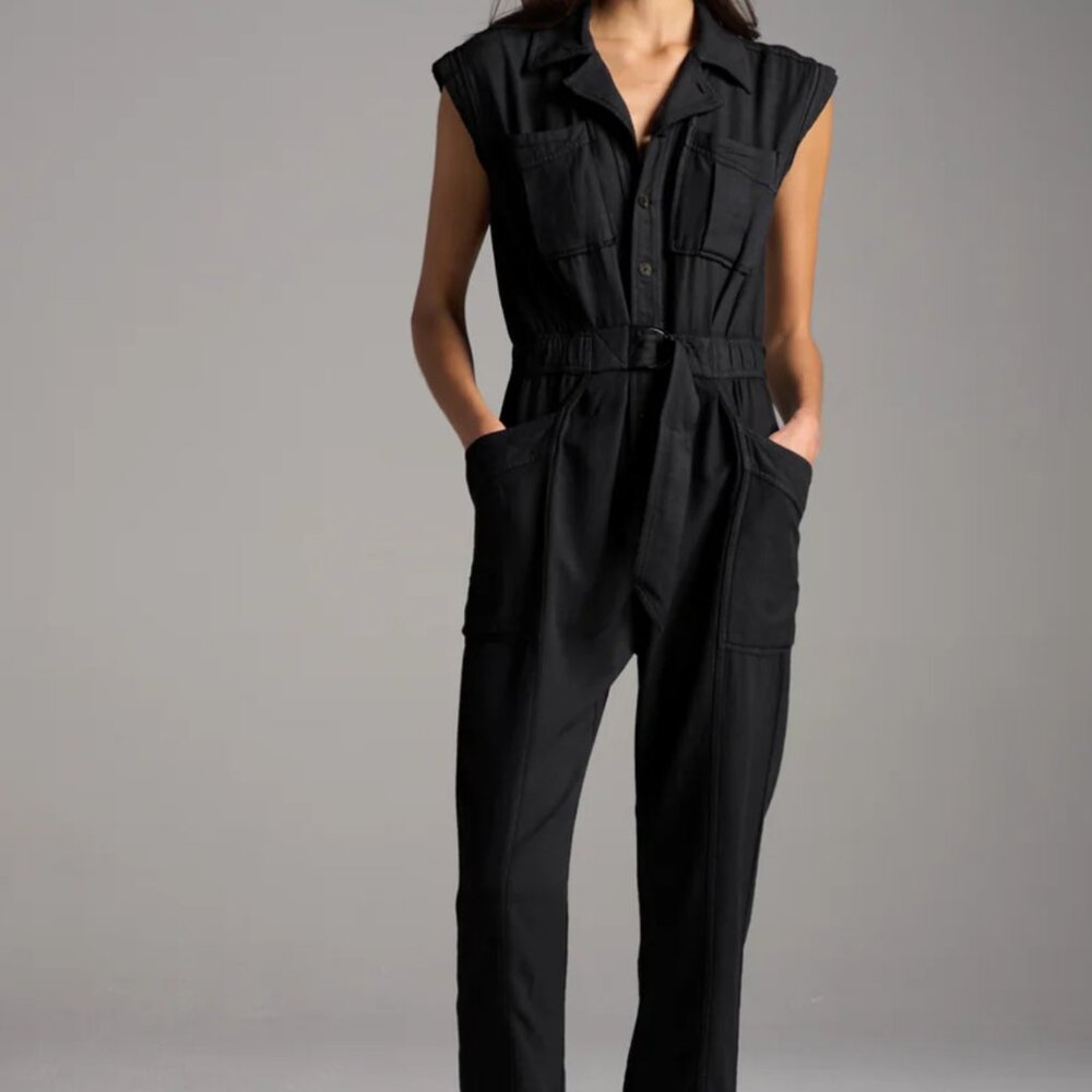 Rowan Lincoln Women's Muscle Tank Jumpsuit Size XS Blue Denim